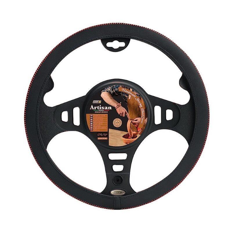 Husa volan 37-39cm,Â neagra cu cusatura rosie, Hand Made Artisan HMA20BR Car+