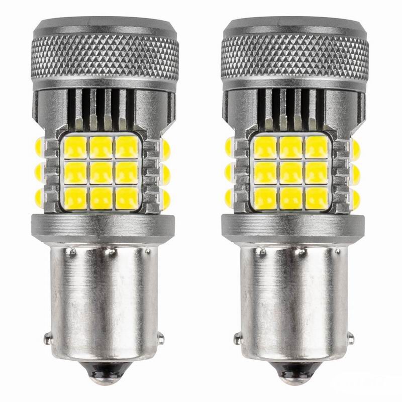Set 2 becuri semnalizare, 36 LED-uri SMD3030, 12-24V, 1156 BA15S P21W, R10W, R5W,cu ventilator, Canbus, alb, Pro Series 03722 Am