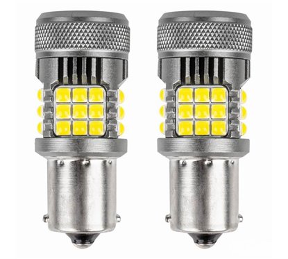 Set 2 becuri semnalizare, 36 LED-uri SMD3030, 12-24V, 1156 BA15S P21W, R10W, R5W,cu ventilator, Canbus, alb, Pro Series 03722 Am