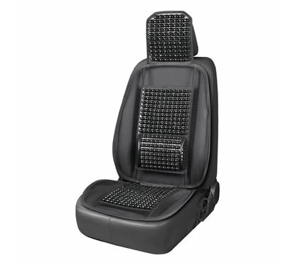 Perna scaun cu bile, 125x52cm, suport lombar si tetiera, neagra, cu plasa, 03646 Amio