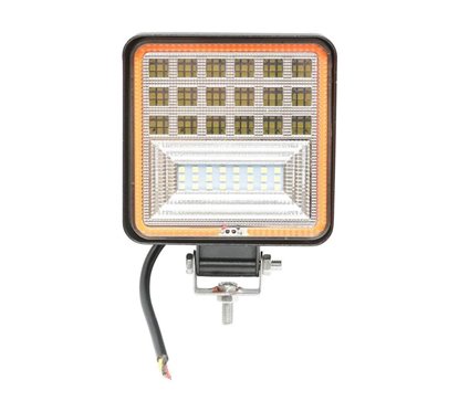 Proiector lucru 106x106, LED, cu 2 functii, cu Angel Eyes, 9-30V, 126W, margine rosie, 92854 TruckLight