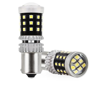 Set 2 becuri semnalIzare cu LED 12-24V P21W BA15s Canbus 02799 Amio
