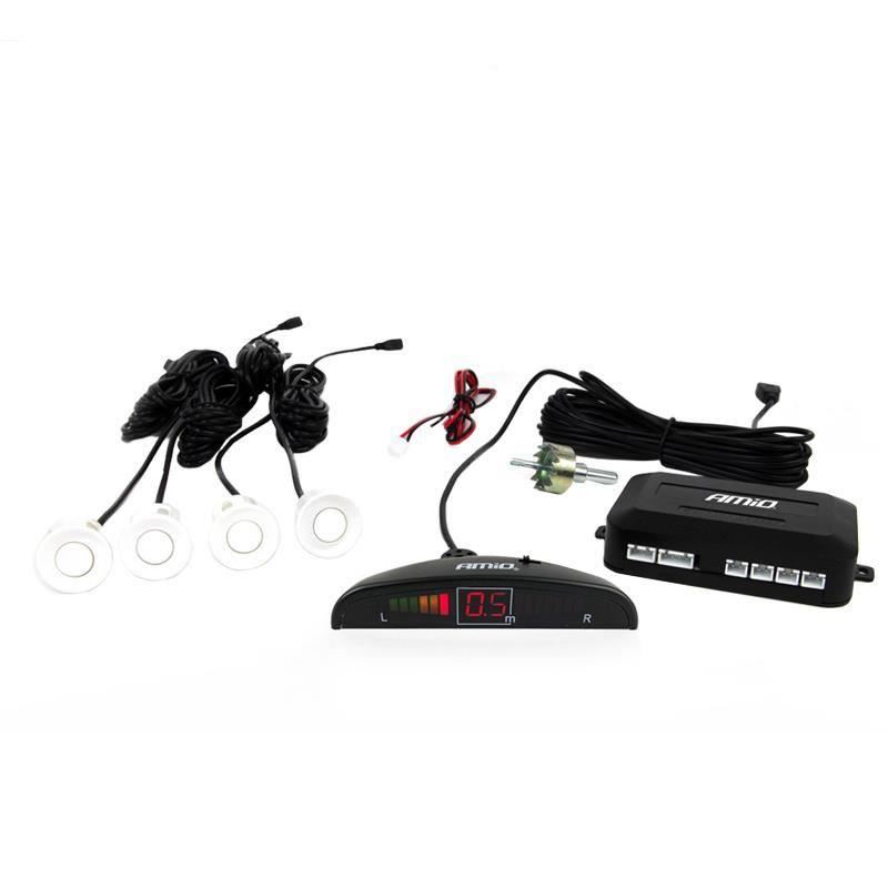 Set 4 senzori de parcare cu afisaj cu LED, albi 01566 Amio