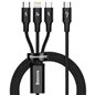 Cablu incarcator cu 3 USB-uri, Combo Tip C, cu MicroUSB si cablu Apple 1.5m 20429 Baseus