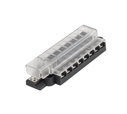 Cutie sigurante plate 8 cai, maximum 30A, cu capac protectie, 03837 Amio 