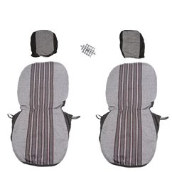 Set huse auto, 2 locuri, stofa , negru cu rosu, DLZ11, Dealiz 