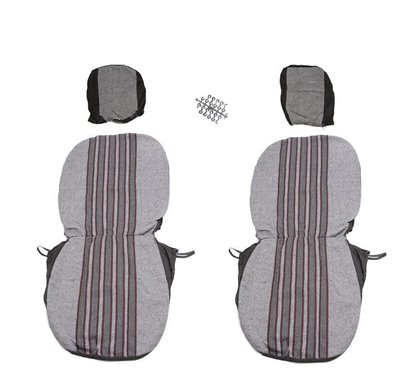 Set huse auto, 2 locuri, stofa , negru cu rosu, DLZ11, Dealiz 