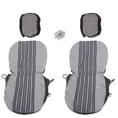 Set huse auto, 2 locuri, stofa, negru cu albastru, DLZ12, Dealiz 