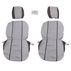 Set huse auto, 2 locuri, stofa, negru cu gri, DLZ10, Dealiz 