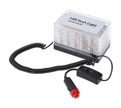 Girofar 12V, h95, LED, rosu-albastru, prindere cu magnet HS-51056C