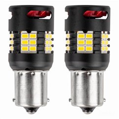 Set 2 becuri semnalizare, 24 LED-uri SMD3020, 12-24V, 1156 BA15S P21W, R10W, R5W, cu ventilator, Canbus, alb, Pro Series 03721 A