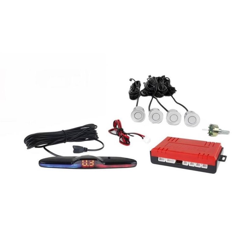 Set 4 senzori parcare cu ecran Max LED, senzori argintii fi22, 02288 Amio