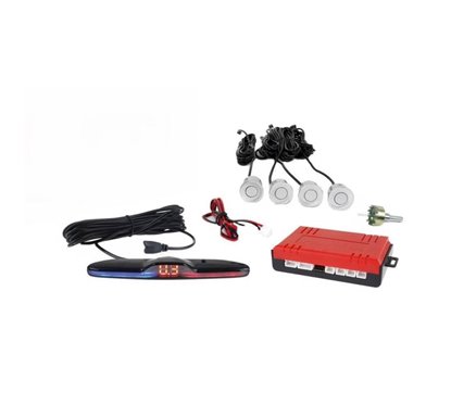 Set 4 senzori parcare cu ecran Max LED, senzori argintii fi22, 02288 Amio