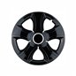 Set 4 capace roti 16inch, BIS, negru cu inel cromat, Jestic