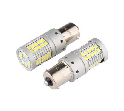 Set 2 becuri semnalizare, 56 LED-uri, SMD-3030, 12/24V, P21W BA15s Canbus 58328 Carmotion 