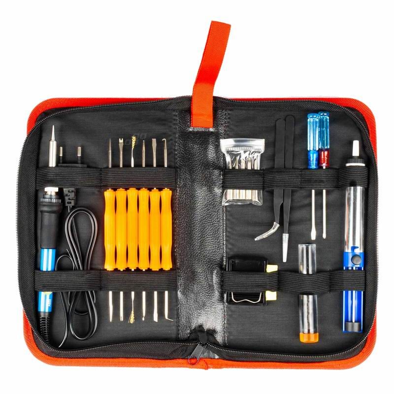 Set profesional pentru lipit, letcon, 60W, 200-450Â°, 20 piese, 03285 Amio