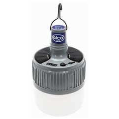 Lampa solara camping, cu LED, 200 lm, reincarcabila prin USB sau energie solara, cu telecomanda si carlig, 572.30 Alca