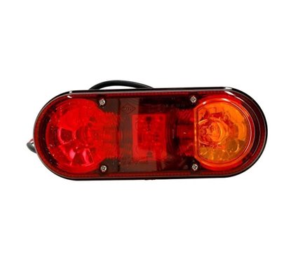 Lampa stop 205x80, 3 functii, LED hibrid, cu cablu, JCB, stanga LZD 2012 Horpol