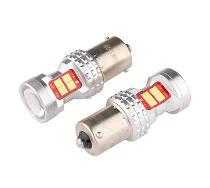 Set 2 becuri semnalizare, 13 LED-uri, SMD-3030, 12/24V, P21W BA15s Canbus 58310 Carmotion