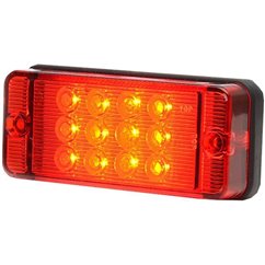 Lampa ceata 2 suruburi, 107x47, 12 LED-uri, rosie, 9-36V W83d-700kr Was
