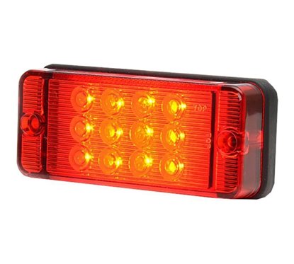 Lampa ceata 2 suruburi, 107x47, 12 LED-uri, rosie, 9-36V W83d-700kr Was