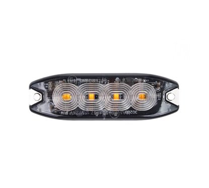 Proiector stroboscopic 4 LED-uri, 12-24V, 12W, galben, 98x30, Slim 02298 Amio