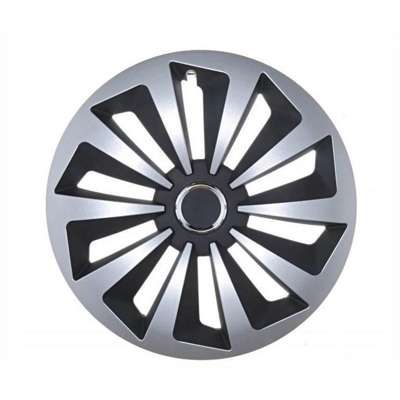 Capace roti 15" pret/buc Jestic Fox II cu inel, grafit cu argintiu Capace roti 15" pret/buc Jestic Fox II cu inel, grafit cu argintiu