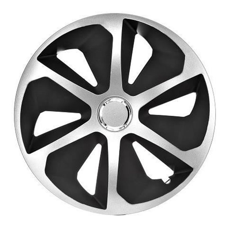 Capace roti 16'' Jestic Roco II cu inel, grafit cu argintiu Capace roti 16'' Jestic Roco II cu inel, grafit cu argintiu