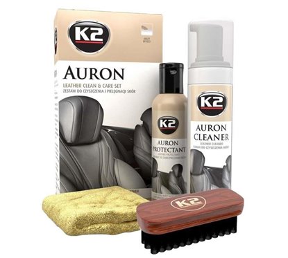 Set solutie pentru curatarea si intretinerea suprafetelor din piele, Auron, G420 K2