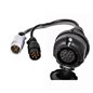 Adaptor priza rulota, remorca Y 2x7 pini in13pini, conversie priza 13 pini 2 fise 2x7pin N/S, cu cablu 25cm,  Hybsz