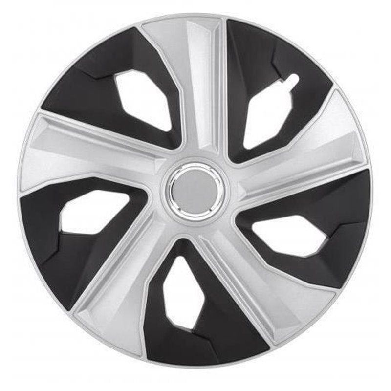 Capace roti 16'' Jestic Luna II cu inel, grafit cu argintiu Capace roti 16'' Jestic Luna II cu inel, grafit cu argintiu