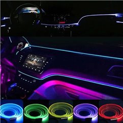 Fir neon LED RGB, 7m, cu 5 mufe pe fir, alimentare USB 5V, cu telecomanda, FIR-RGB1-7TL