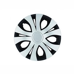Set 4 capace roti 16inch, Top II cu inel, argintiu cu negru, Jestic