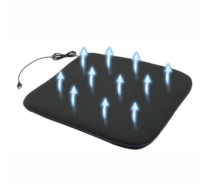 Perna scaun cu ventilatie, 12V, 44x42cm, USB, 04084 Compass