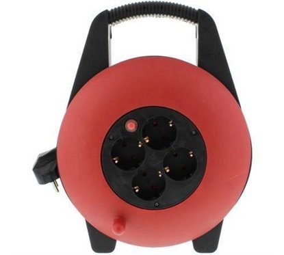 Prelungitor derulator cu 4 prize 10m, cu protectie EXTR-4S10M-1,5pbk-wl Well