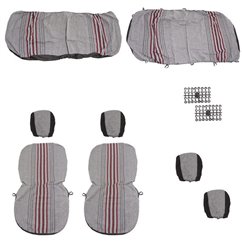 Set huse auto stofa, universale, negru, alb cu rosu  DLZ54 Dealiz 