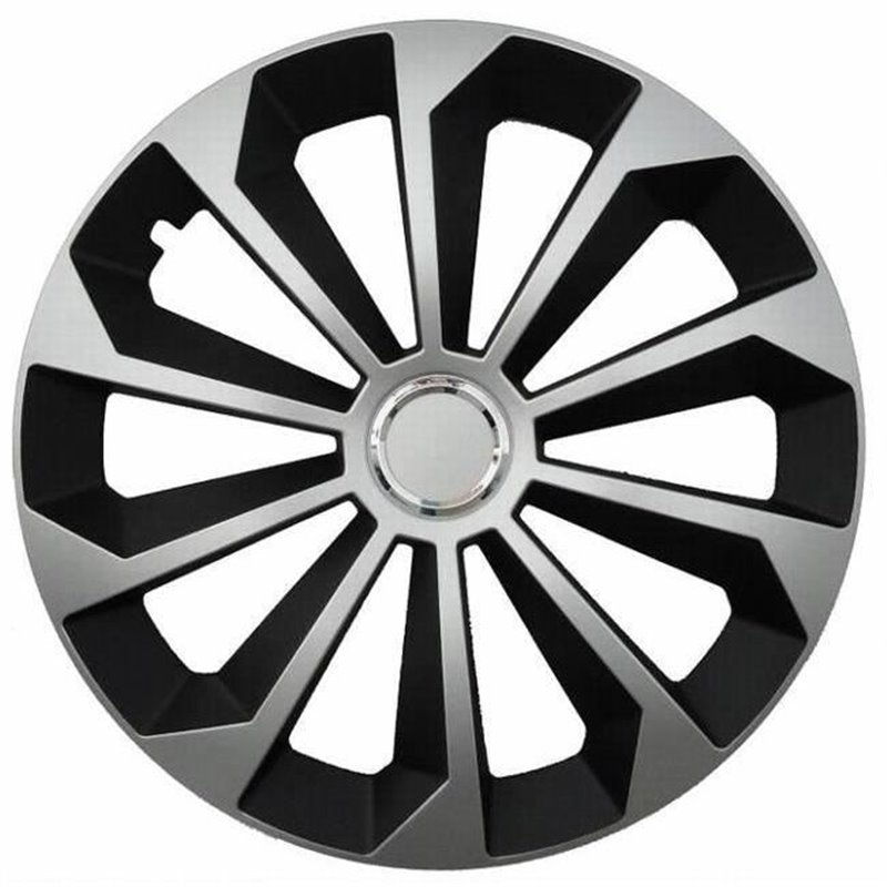 Capace roti 16'' pret/buc, Jestic Fame II cu inel, grafit cu argintiu Capace roti 16'' pret/buc, Jestic Fame II cu inel, grafit cu argintiu