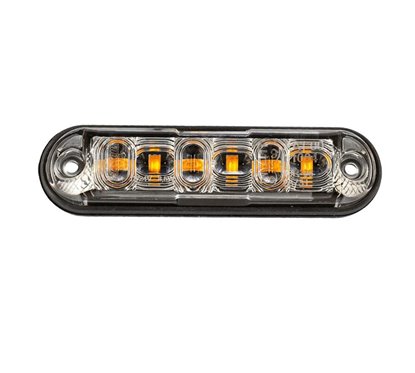 Proiector stroboscopic, 103x26, 12-24V, 6LED-uri, cu 2 garnituri, monatare pe bullbar sau suprafata plana., 4 tipuri de flash-ur