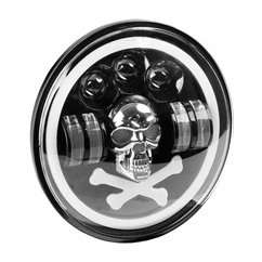 Far universal LED, fi17.8cm, 9-36V, 60W, 5500lm, cu faza lunga, scurta, pozitie alba DRL, semnalizare si modul intermitent RGB c