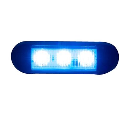 Proiector stroboscopic, LED, girofar grila, 12-24V, 96x28, albastru, LDO 2676 Horpol