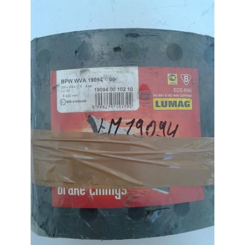 Set garnituri de frictiune, frana tambur 19094 00 Lumag Set garnituri de frictiune, frana tambur 19094 00 Lumag