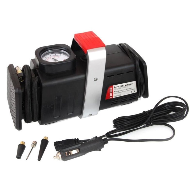 Compresor aer 12V/220V cu 3 adaptori 01134 Amio Compresor aer 12V/220V cu 3 adaptori 01134 Amio