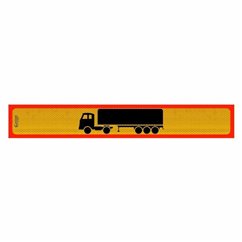 Placa reflectorizanta lunga in chenar, 125x20cm, camion cu semiremorca, P.3M.103A Stickers Par