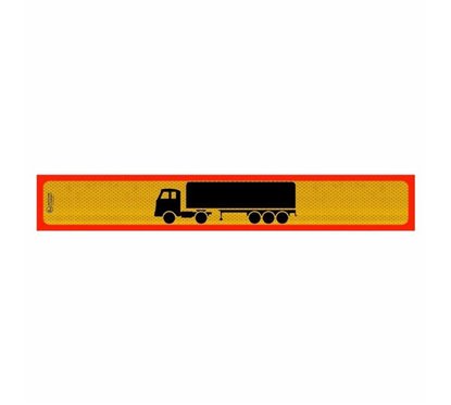 Placa reflectorizanta lunga in chenar, 125x20cm, camion cu semiremorca, P.3M.103A Stickers Par