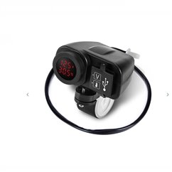 Priza cu 2 USB-uri cu termometru si voltmetru \Art MC036