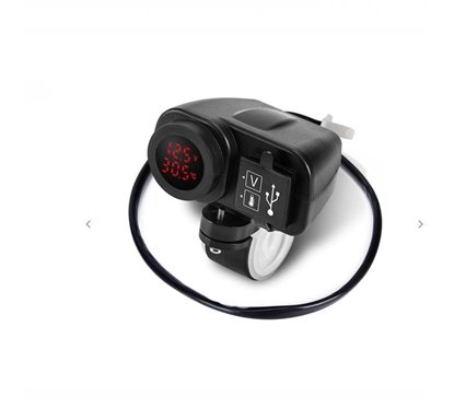 Priza cu 2 USB-uri cu termometru si voltmetru \Art MC036