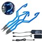 Kit lumini banda LED pentru casca moto, albastru, 3 moduri de iluminare, 4 bucati, JUQ02-B