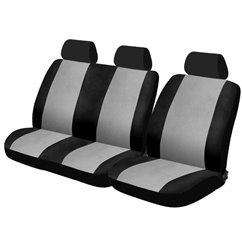 Set huse scaun fata furgoneta, microbuz 3 locuri, negru cu gri Fundvan CAR+