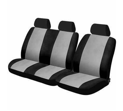 Set huse scaun fata furgoneta, microbuz 3 locuri, negru cu gri Fundvan CAR+