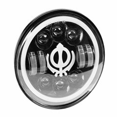 Far universal LED, fi17.8cm, 9-36V, 60W, 5500lm, cu faza lunga, scurta, pozitie alba DRL, semnalizare, pentru Jeep si moto, Ghos